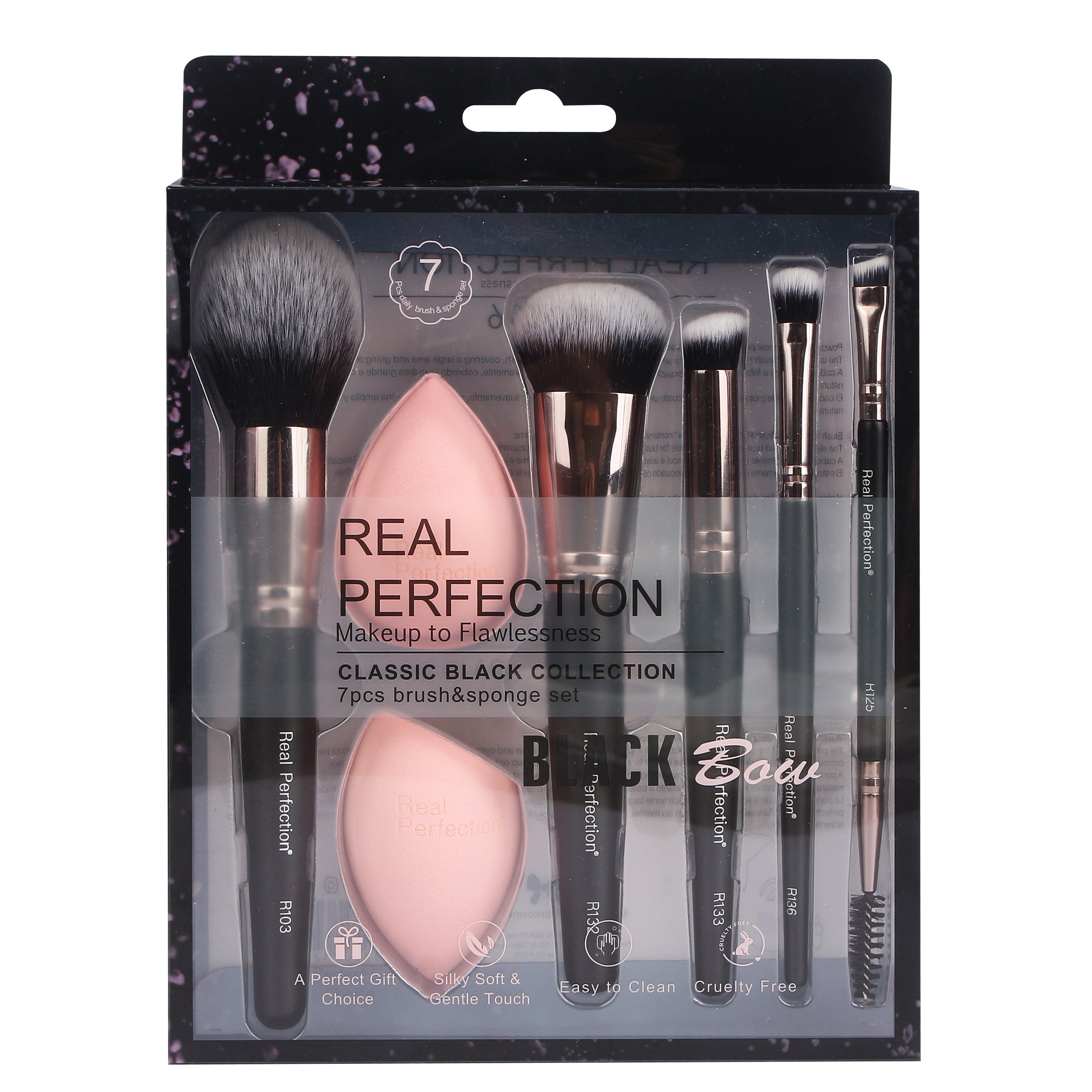 Conjunto de 7 pincéis e esponjas