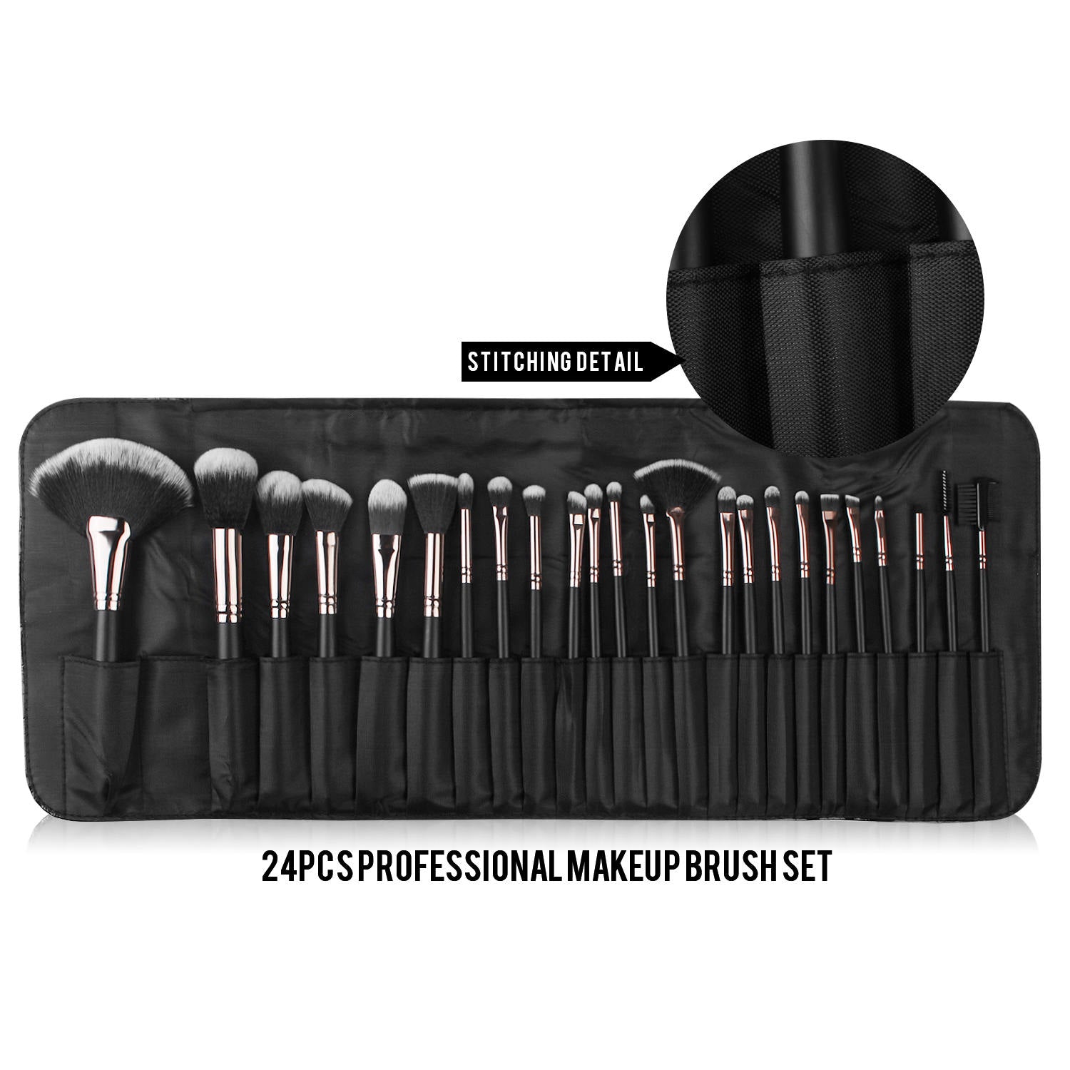 24pcs Makeup Brush Set + Cosmetic Bag